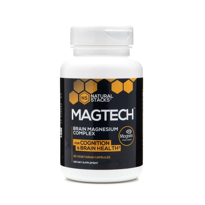 Natural Stacks Magtech Magnesium 90 Capsules - Front Bottle